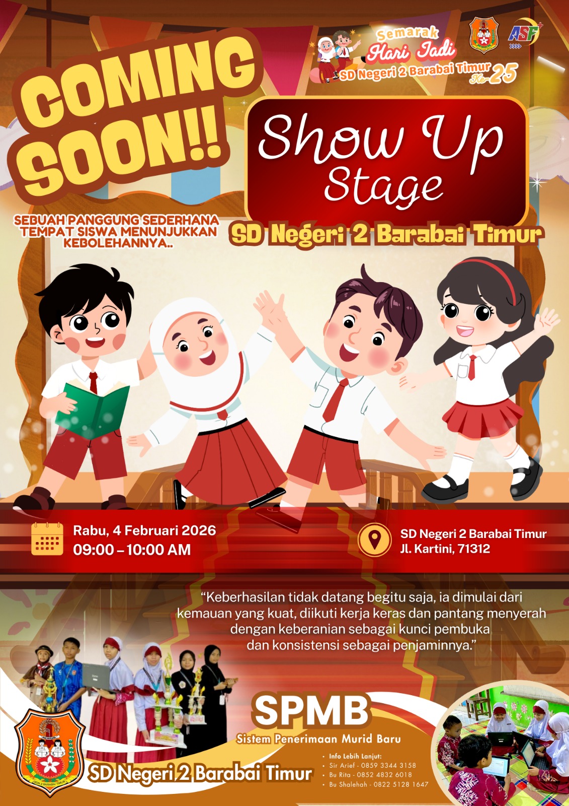 Saksikan Lahirnya Bintang Masa Depan di Panggung "Show Up Stage" SDN 2 Barabai Timur!